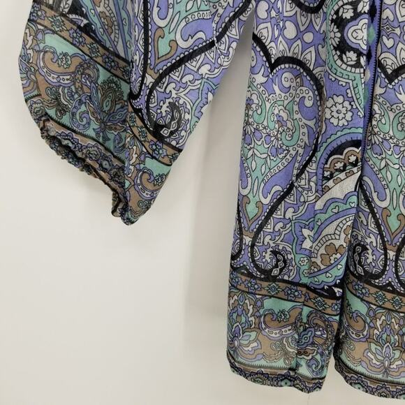 3/$25 Alice Blue Stitch Fix Paisley Peasant Blouse S  Boho Flowy Bohemian Top - Picture 6 of 10